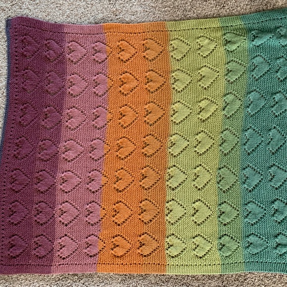 {Knit Baby Blanket} 💕heart design - Picture 6 of 6